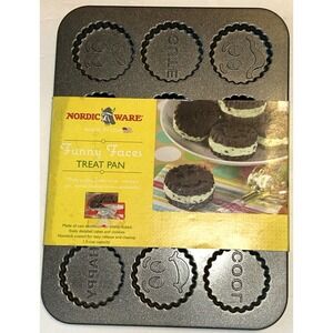Nordic Ware Pro NIP Cast Aluminum Treat Pan Funny Faces‎ Whoopie Pie New USA